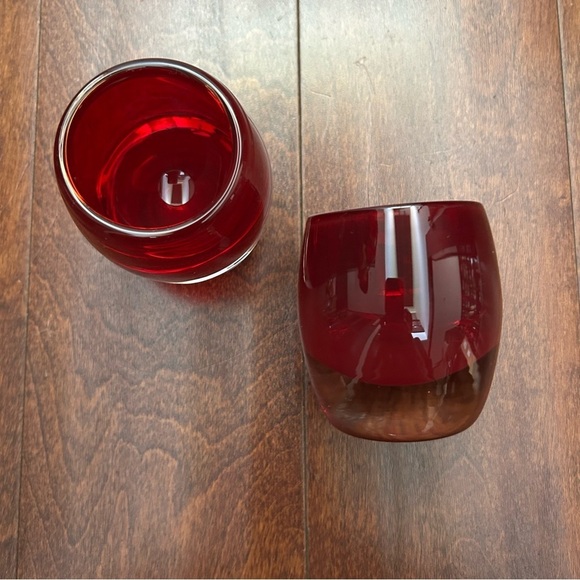 Crate & Barrel Pair of Red Glass Votive Candle Holders - Picture 14 of 16